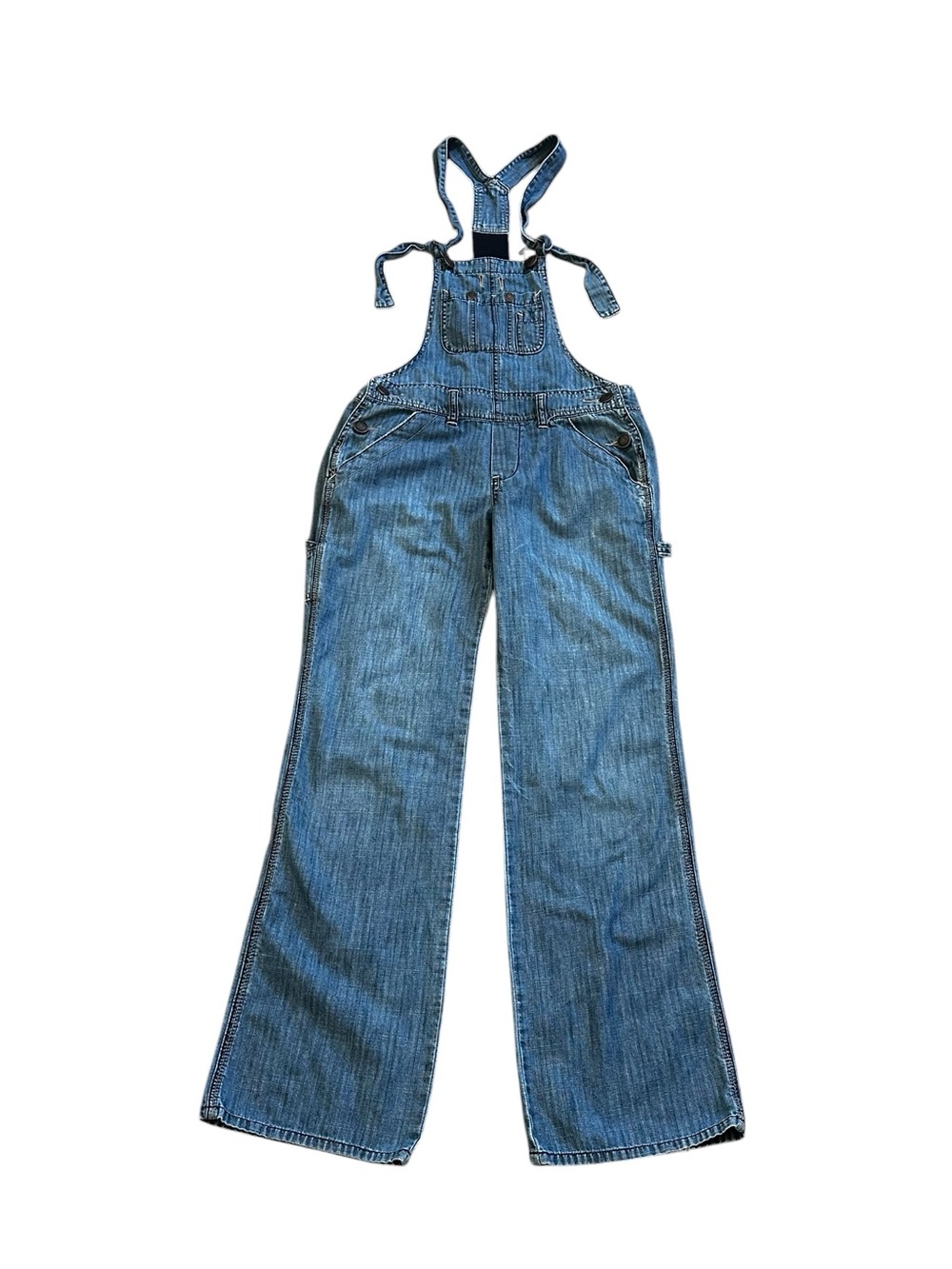 Old Navy Vintage 2000s Denim Carpenter Overalls Wide Leg Y2K 90s Grunge Fall